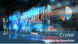  Presentation with trade - Presentation theme consisting of business-graph-and-trade-monitor background and a ocean colored foreground