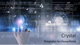  Presentation with touch screen - PPT layouts having business graph on touch screen background and a  colored foreground