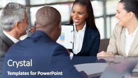  Presentation with business group meeting - PPT layouts having business group having monthly meeting background and a ocean colored foreground