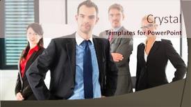  Presentation with team group - Colorful theme enhanced with business - group of successful and confident businesspeople being a team and showing it backdrop and a lemonade colored foreground