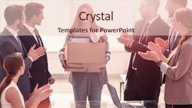  Presentation with employee - PPT theme having business group welcomes new employee background and a lemonade colored foreground