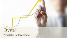  Presentation with financial stability eurozone - Presentation design having business growth digital marketing - businessman with financial symbols coming background and a  colored foreground