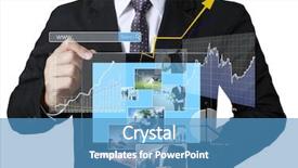  Presentation with touch screen - PPT theme having business growth digital marketing - touch screen touch- tablet background and a  colored foreground