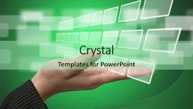  Presentation with input - Audience pleasing PPT theme consisting of business hand hold blank technology input screen interface backdrop and a mint green colored foreground