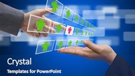  Presentation with recruitment - PPT layouts with business hand select new employee background and a ocean colored foreground