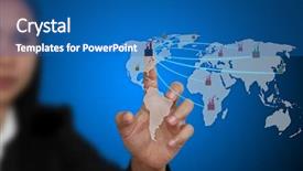  Presentation with virtual hand - Amazing theme having business hand touch on virtual backdrop and a  colored foreground