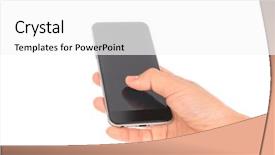  Presentation with mobile payment app business technology - Amazing slides having business hand with mobile phone backdrop and a white colored foreground