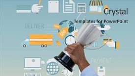  Presentation with business proposal blue - Amazing theme having business hand with trophy blue backdrop and a light blue colored foreground