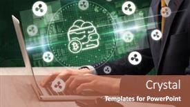  Presentation with stock market - Amazing presentation theme having business-hand-working-in-stock backdrop and a red colored foreground