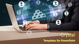  Presentation with stock market - Slide deck featuring business-hand-working-in-stock background and a tawny brown colored foreground