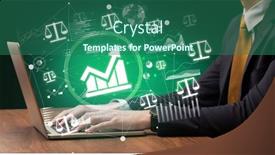  Presentation with successful - PPT theme featuring business-hand-working-on-laptop background and a ocean colored foreground