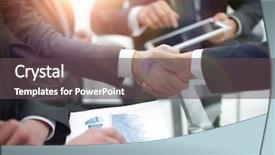  Presentation with commitment - Theme featuring business handshake close-up background and a  colored foreground