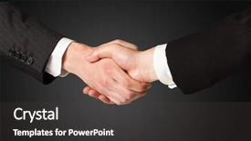  Presentation with black business - Theme with business handshake on black background background and a dark gray colored foreground