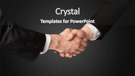  Presentation with black business - Slide deck with business handshake on black background background and a dark gray colored foreground