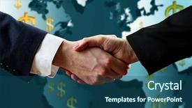  Presentation with mentoring business motivation coaching success - PPT layouts having business handshake on world map background and a ocean colored foreground