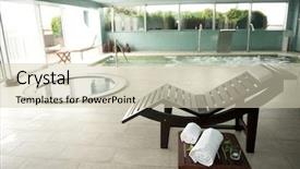  Presentation with blue spa - PPT theme featuring business health blue - empty luxury spa with jacuzzi background and a soft green colored foreground