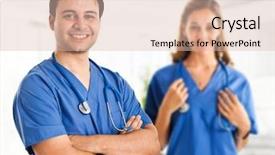  Presentation with labor and delivery medical team - Theme enhanced with business healthcare - medical team background and a lemonade colored foreground