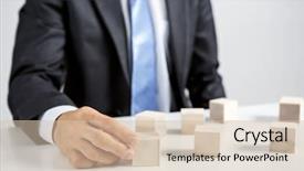  Presentation with human resources - Slide deck enhanced with business hierarchy and human resource background and a  colored foreground