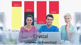  Presentation with housing market - Slide set having business hipsters with graph background and a light blue colored foreground