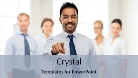  Presentation with indian team - Audience pleasing slide set consisting of business hiring and people concept backdrop and a light blue colored foreground