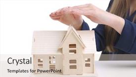  Presentation with holding hands - Presentation featuring business home loans - woman holding hands under wooden background and a lemonade colored foreground