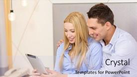  Presentation with hotel technology - Presentation with business hotel trave and technology background and a sky blue colored foreground