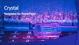  Presentation with share and connect - Slide set featuring business hub - net cable connect to internet background and a  colored foreground