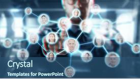  Presentation with human resources - Amazing slide set having business human resources headhunting backdrop and a ocean colored foreground