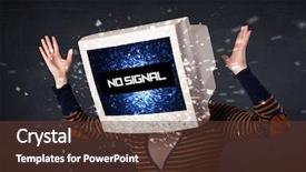  Presentation with business and human rights - Slide deck featuring business human with a monitor background and a tawny brown colored foreground