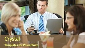  Presentation with young man holdng laptop on lap money - Slides enhanced with business ice cream - businessman using laptop and mobile background and a tawny brown colored foreground