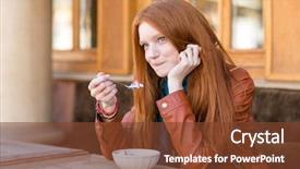  Presentation with long hair - Audience pleasing slide set consisting of business ice cream - cute content young woman backdrop and a  colored foreground