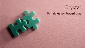  Presentation with puzzle pieces - Presentation theme featuring business-icon-two-pieces background and a lemonade colored foreground