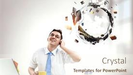  Presentation with defense - Presentation theme featuring business-in-defense background and a cream colored foreground