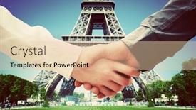  Presentation with eiffel tower paris france - Amazing presentation theme having business-in-paris-france-handshake backdrop and a lemonade colored foreground