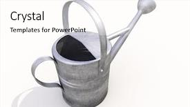  Presentation with metal - Slide set having business incubation - watering can made of metal background and a cream colored foreground