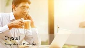  Presentation with milk tea - Slide deck enhanced with business india - man using laptop computer while background and a lemonade colored foreground