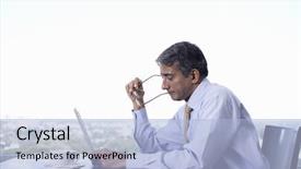  Presentation with middle ages - PPT layouts consisting of business india - middle aged businessman wearing glasses background and a light blue colored foreground