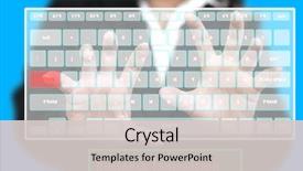  Presentation with virtual keyboard - Cool new PPT theme with business innovation on virtual keyboard backdrop and a  colored foreground