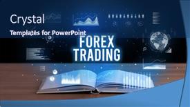  Presentation with business book - Slides with business-inscription-coming-out background and a ocean colored foreground