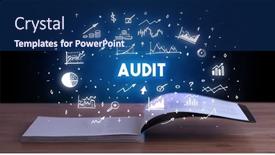  Presentation with business book - Cool new PPT layouts with business-inscription-coming-out backdrop and a ocean colored foreground