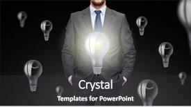  Presentation with inspiration - PPT layouts enhanced with suit with ligh bulb background and a dark gray colored foreground