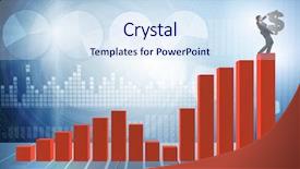  Presentation with economic - Presentation design featuring businessman carrying dollar sign background and a sky blue colored foreground