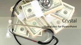  Presentation with cost - Slides featuring business insurance backgrounds - healthcare cost concept stethoscope background and a  colored foreground