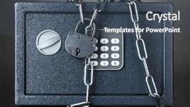  Presentation with supply chain and logistics - Audience pleasing PPT theme consisting of business insurance backgrounds - safe with chain and lock backdrop and a ocean colored foreground