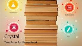  Presentation with books - Presentation theme with business inteligence - books on top with colorful background and a  colored foreground