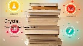  Presentation with books - Presentation consisting of business inteligence - books on top with colorful background and a  colored foreground