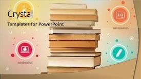  Presentation with books - Amazing slides having business inteligence - books on top with colorful backdrop and a yellow colored foreground