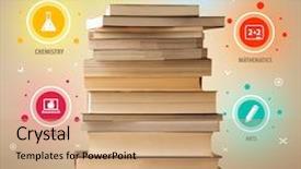  Presentation with books - PPT layouts with business inteligence - books on top with colorful background and a coral colored foreground