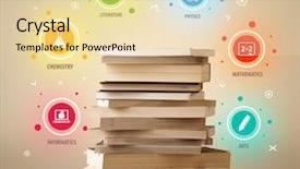  Presentation with books - PPT layouts enhanced with business inteligence - books on top with colorful background and a lemonade colored foreground