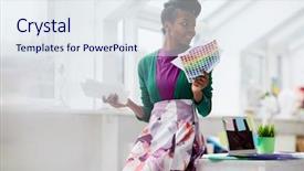  Presentation with interior designer - Amazing PPT theme having business interiors - modern designer of interior working backdrop and a sky blue colored foreground